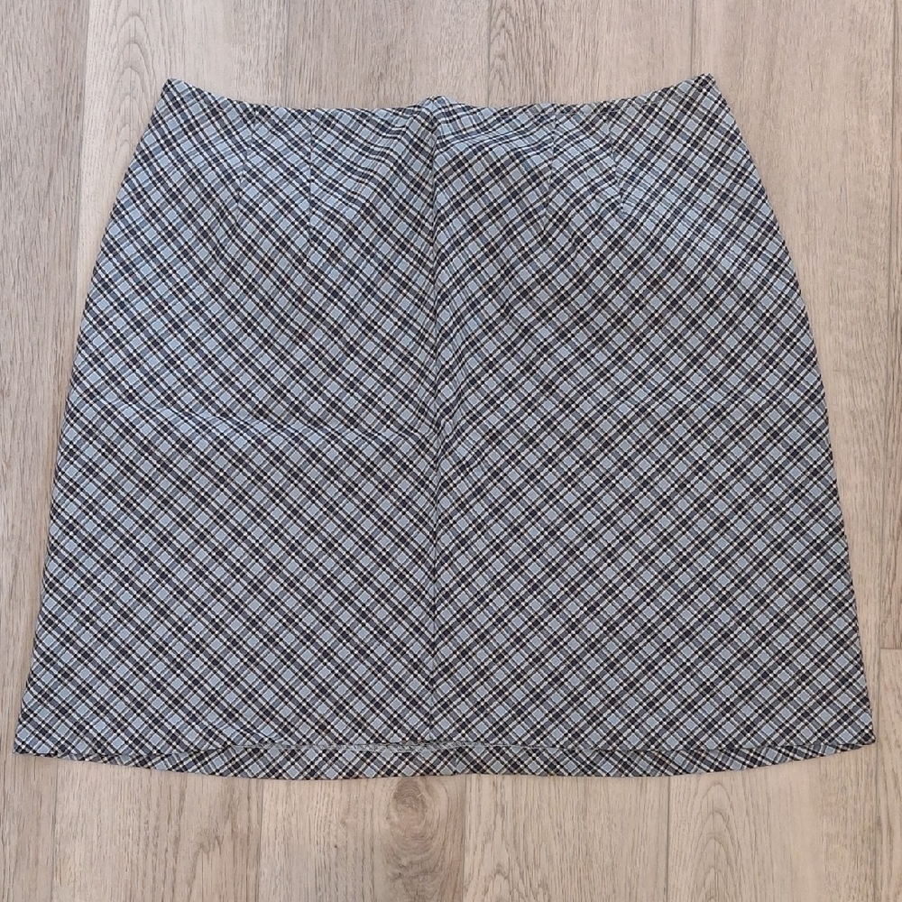 Venezia Monochrome Plaid A-Line Skirt